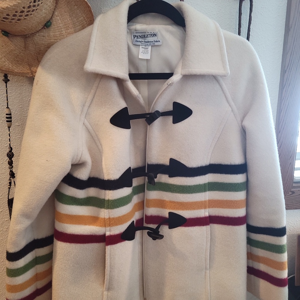 Pendleton wool peacoat.  Size M.  Glacier National Park pattern.